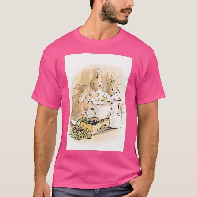 T-shirt La Famille De Lapins Avec Thé De Beatrix Potter (Devant)