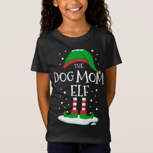 T-Shirt La famille de Noël des elfes de la maman du chien  (Devant)