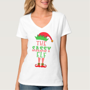 T-shirt La famille de Noël des elfes de Sassy correspond