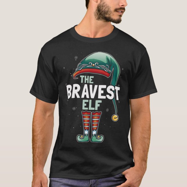 T-shirt La famille de Noël des elfes les plus courageuses  (Devant)