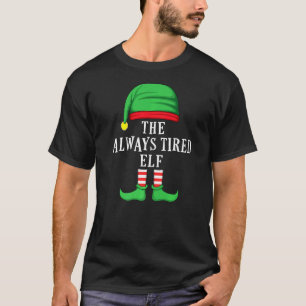 T-shirt La famille de Noël des elfes toujours fatiguée qui