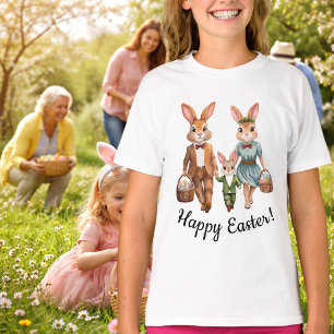 T-shirt La famille du lapin de Pâques à la chasse aux œufs