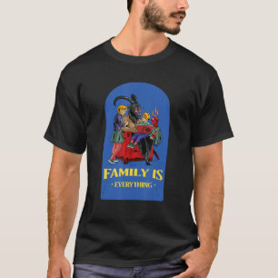 T-shirt La famille est tout Baphomet Satan 666 Gothique di