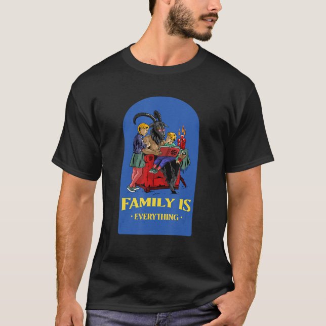 T-shirt La famille est tout Baphomet Satan 666 Gothique di (Devant)