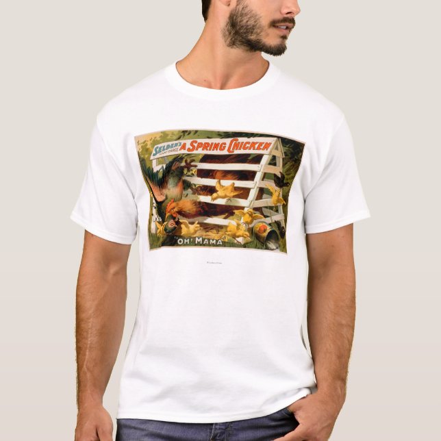 T-shirt La farce drôle de Selden, un jeu 2 de poulet de (Devant)