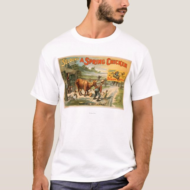 T-shirt La farce drôle de Selden, un jeu de poulet de (Devant)