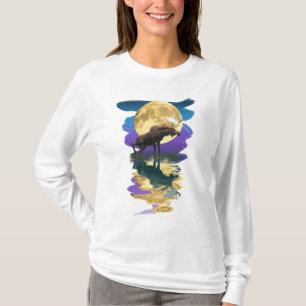 T-shirt La faune canadienne de l'orignal et de la lune
