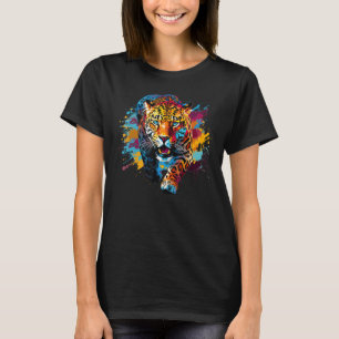 T-shirt La faune colorée de Jaguar Big Cat Lover Splash Ar