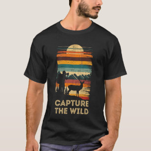 T-shirt la faune photographier le cerf vintage