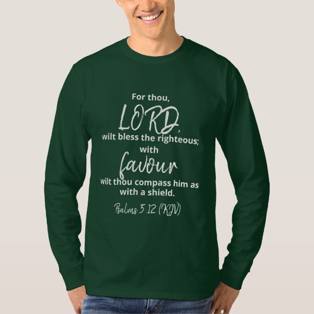 T-shirt La Faveur des Psaumes de DIEU 5:12 (LS) (Devant)