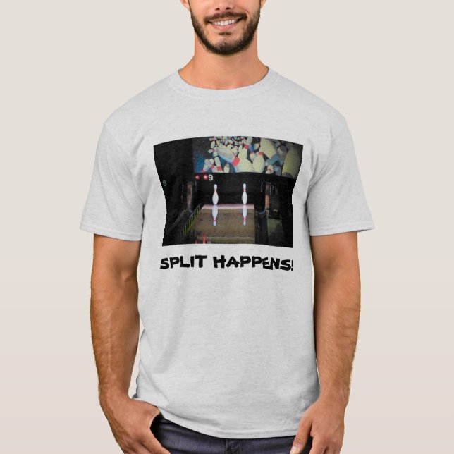 T-shirt La fente se produit dans le bowling (Devant)