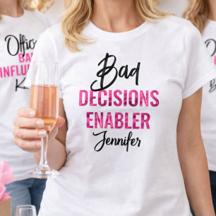 T-shirt La fête de bachelorette qui encourage la mauvaise