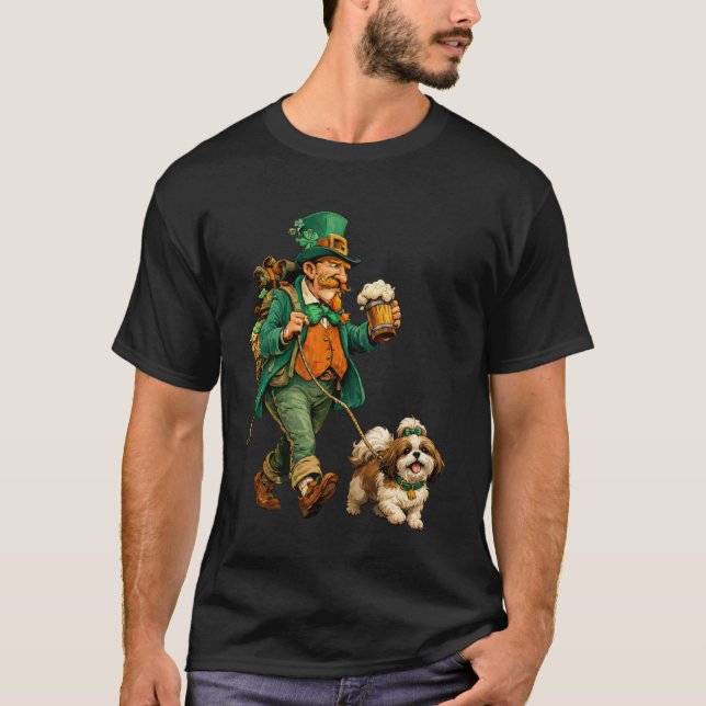 T-shirt La Fête de la Saint-Patrick Lutinu2019s avec Bière (Devant)