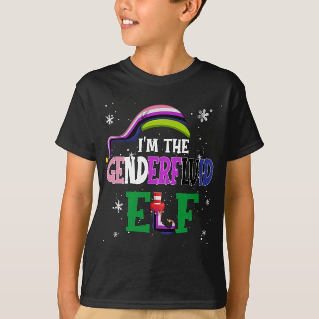 T-shirt La fête de Noël des elfes de Genderfluide (Devant)
