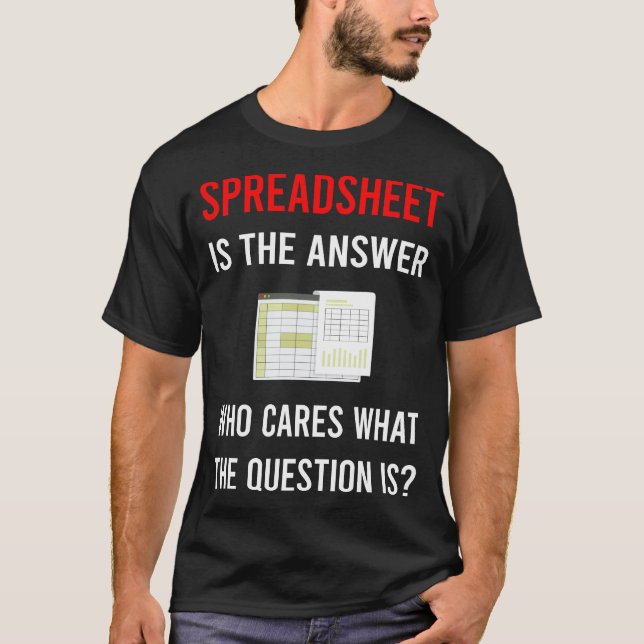 T-shirt La feuille de réponses Feuilles de calcul (Devant)
