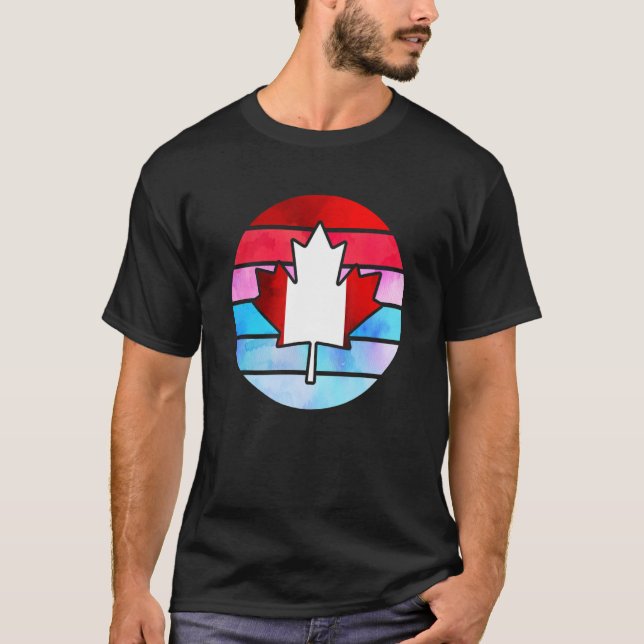 T-shirt La Feuille d'érable de Retro Canada Joyeuse fête d (Devant)