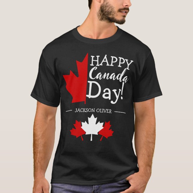 T-shirt La Feuille d'érable du Canada, Joyeuse fête du Can (Devant)