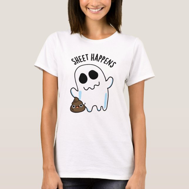 T-shirt La feuille se passe drôle jeu de fantôme (Devant)