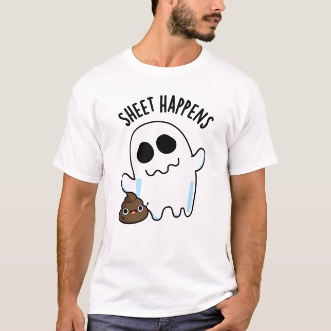 T-shirt La feuille se passe drôle jeu de fantôme (Devant)