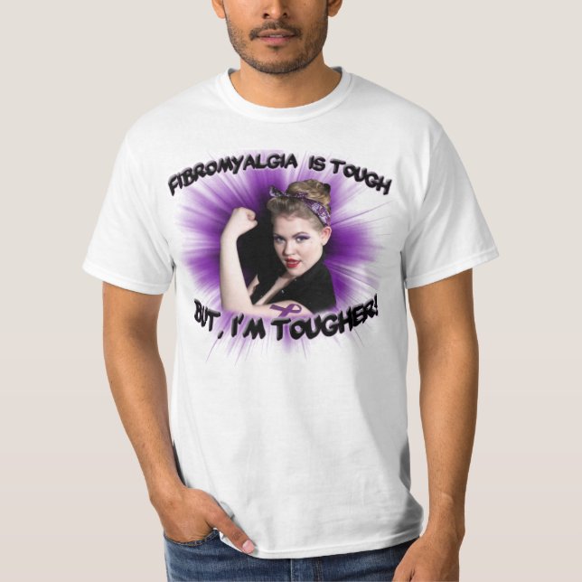 T-shirt La fibromyalgie est dure mais, je suis plus dur ! (Devant)