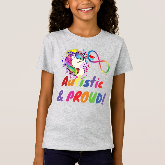 T-Shirt La Fierté Autiste Des Enfants Unicorn (Devant)