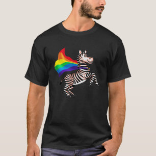 T-shirt La fierté de la communauté LGBT Zebra Rainbow Flag