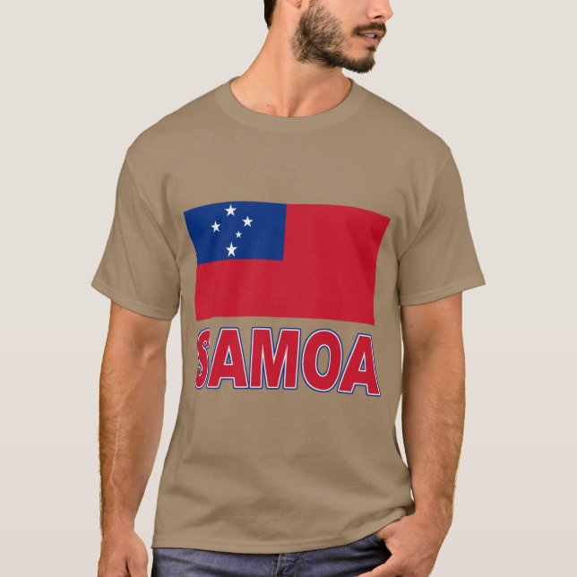 T-shirt La fierté de Samoa Conception du drapeau national  (Devant)