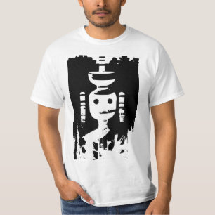 T-shirt La figure mystérieuse en noir et blanc (Art IA)