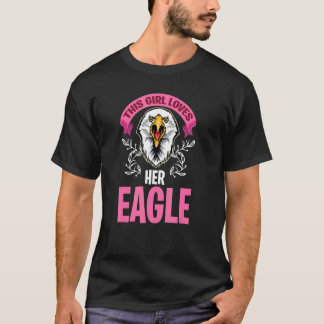 T-shirt La Fille Aime L'Aigle Et Le Faucon Avec Le Faucon 