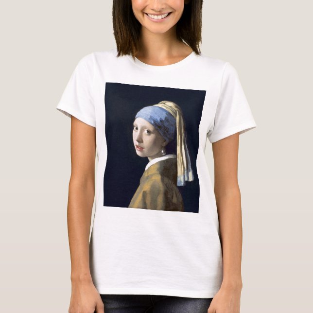 T-shirt La fille avec la boucle d'oreille de perle (Devant)