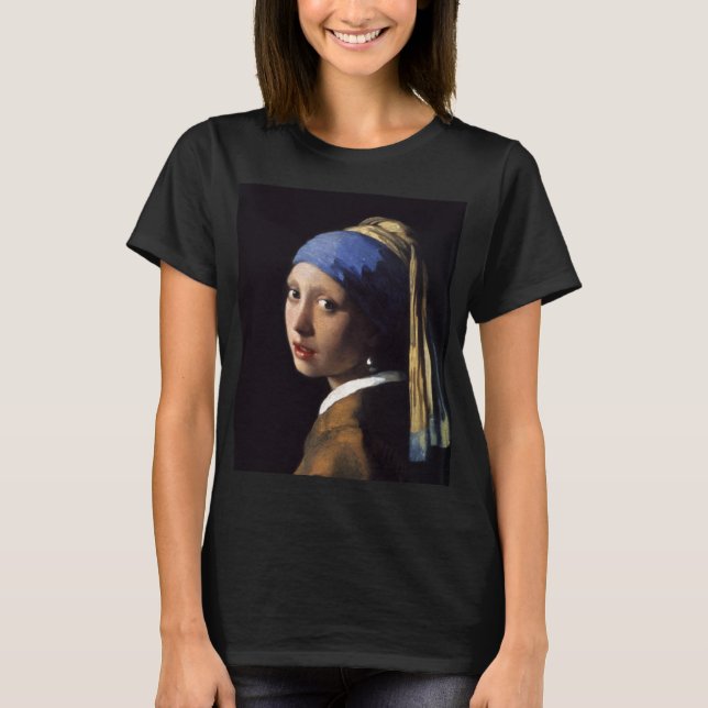 T-shirt La fille avec une perle oreille par Johannes Verme (Devant)