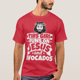 T-shirt La fille court sur Jésus et Avocados