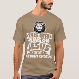 T-shirt La fille court sur Jésus et le crocus d'automne