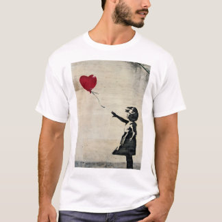 T-shirt La Fille De Banksy Avec Un Ballons Rouge