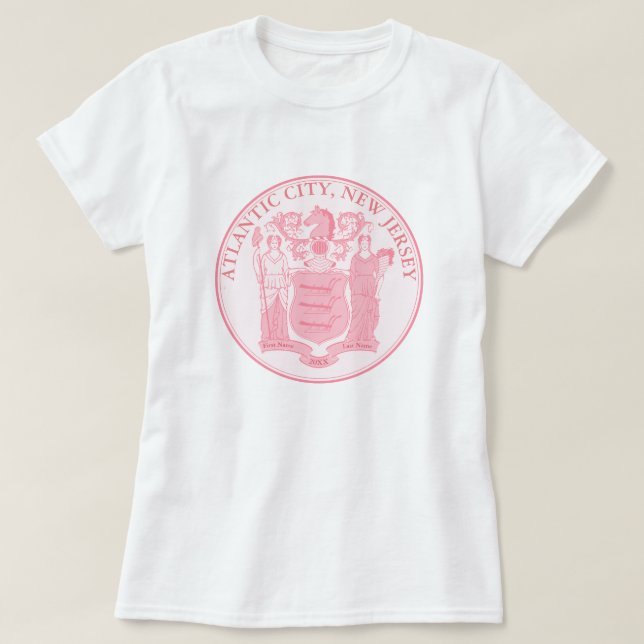 T-shirt La fille de New Jersey personnalisent (Design devant)