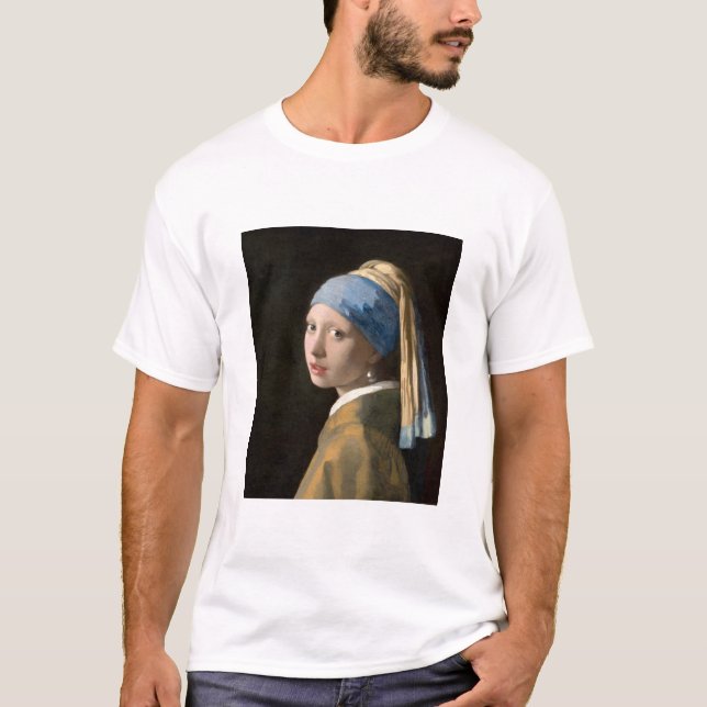 T-shirt La fille de Vermeer avec une oreille perle (Devant)