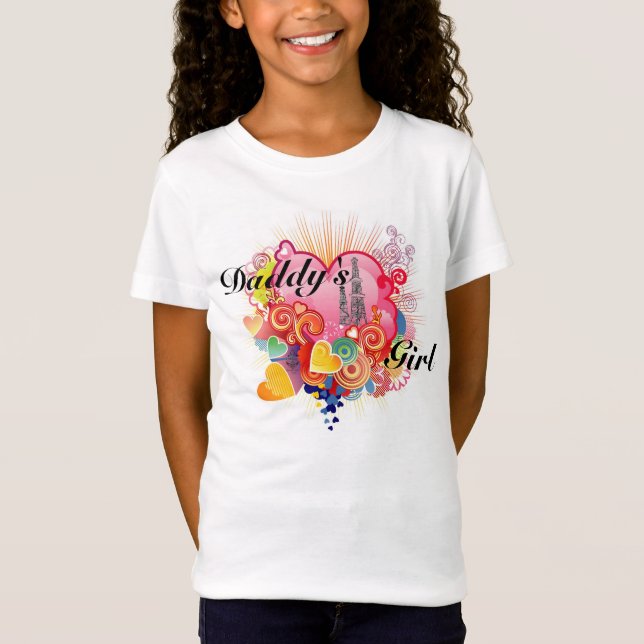 T-Shirt La fille du papa (coeurs et installations) (Devant)