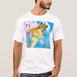 T-shirt La fille mignonne d'Anime de Manga voient dedans