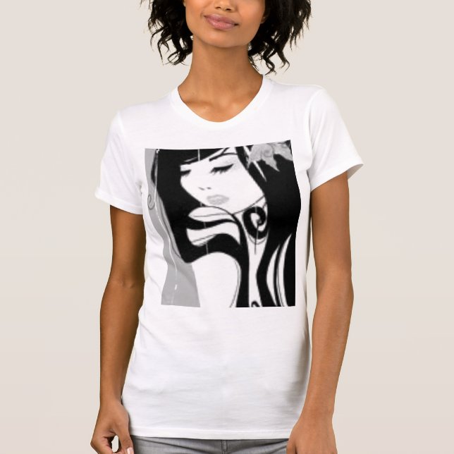 T-shirt la fille noire et blanche (Devant)
