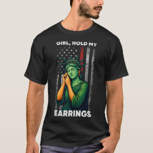 T-shirt La Fille Tenir Mon Oreille Mode De Combat Statue D