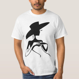 T-shirt La fille vogue mignonne noir blanc cindy
