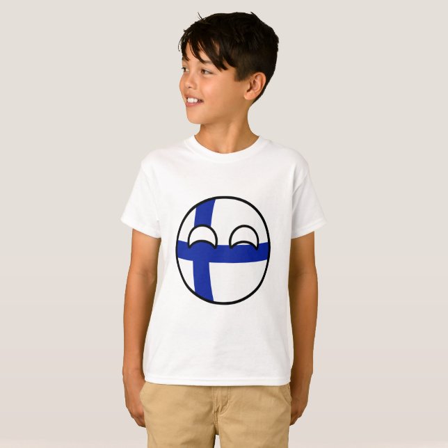 T-shirt La Finlande Geeky tendante drôle Countryball (Devant entier)