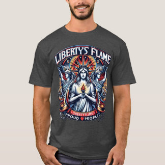 T-shirt La flamme de la liberté Fière aux gens