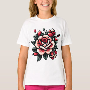 T-shirt La fleur de Crimson contraste"