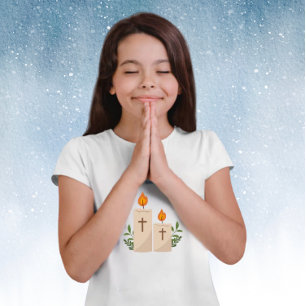 T-shirt La foi avec les bougies et l'église