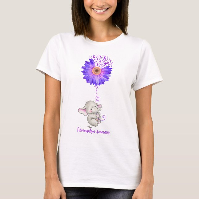 T-shirt La Foi des éléphants adorent la Fibromyalgie (Devant)