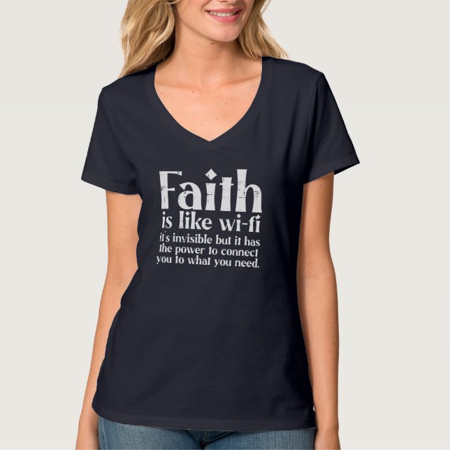 T-shirt La Foi Est Comme Wifi Dieu Jésus Religieux Chrétie (Devant)