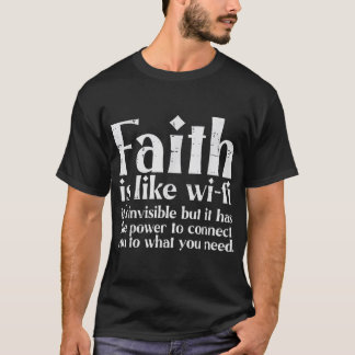 T-shirt La Foi Est Comme Wifi Dieu Jésus Religieux Chrétie