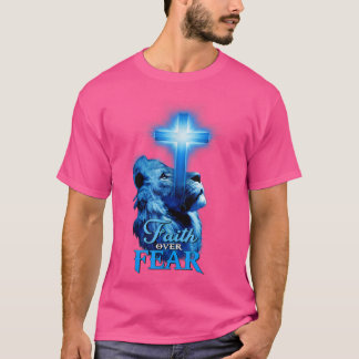 T-shirt La foi sur la peur Lion Bible Écriture Citation Ch