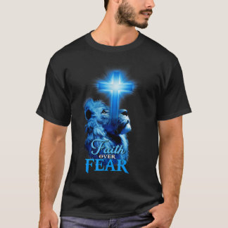 T-shirt La foi sur la peur Lion Bible Écriture Citation Ch